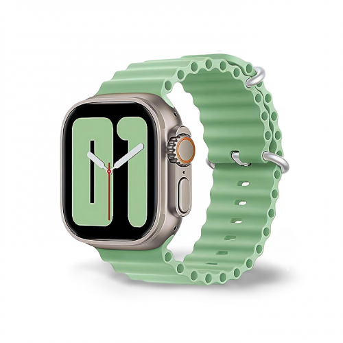 Cosmostech Akıllı Saat Watch için Uyumlu 42MM 44MM 45MM 49MM 1/2/3/4/5/6/se/7/8/ultra Akıllı Saat Silikon Kordon ve Kayışı Açık Yeşil