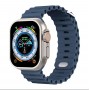 Cosmostech Akıllı Saat Watch için Uyumlu 42MM 44MM 45MM 49MM 1/2/3/4/5/6/se/7/8/ultra Akıllı Saat Silikon Kordon ve Kayışı Deep Blue