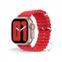 Cosmostech Akıllı Saat Watch için Uyumlu 42MM 44MM 45MM 49MM 1/2/3/4/5/6/se/7/8/ultra Akıllı Saat Silikon Kordon ve Kayışı Kırmızı