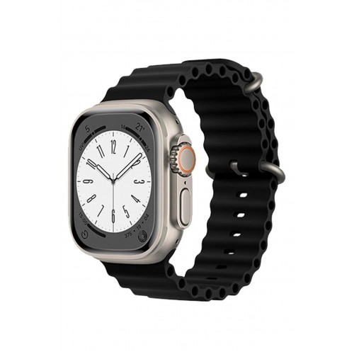Cosmostech Akıllı Saat Watch için Uyumlu 42MM 44MM 45MM 49MM 1/2/3/4/5/6/se/7/8/ultra Akıllı Saat Silikon Kordon ve Kayışı Siyah