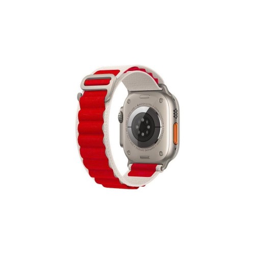 Cosmostech Akıllı Saat Watch için Uyumlu 42MM 44MM 45MM 49MM 1/2/3/4/5/6/se/7/8/ultra Çift Katman Kordon ve Kayışı Beyaz(Kırmızı)