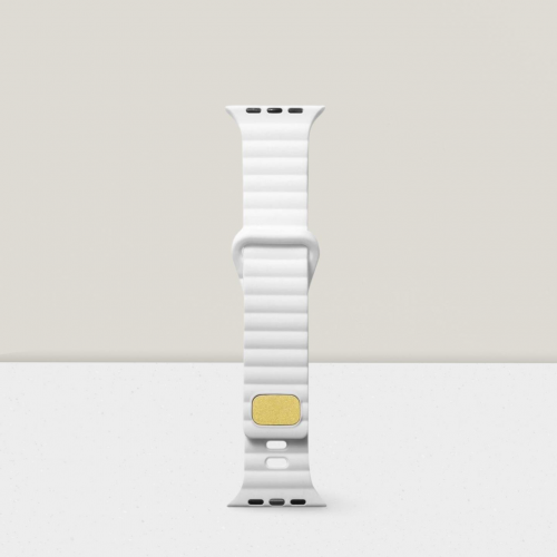 Cosmostech Akıllı Saat Watch için Uyumlu 42MM 44MM 45MM 49MM 1/2/3/4/5/6/se/7/8/ultra Silikon Kordon ve Kayışı Dalgalı Şerit Tasarım Beyaz