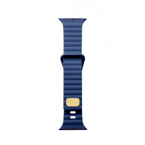 Cosmostech Akıllı Saat Watch için Uyumlu 42MM 44MM 45MM 49MM 1/2/3/4/5/6/se/7/8/ultra Silikon Kordon ve Kayışı Dalgalı Şerit Tasarım Lacivert