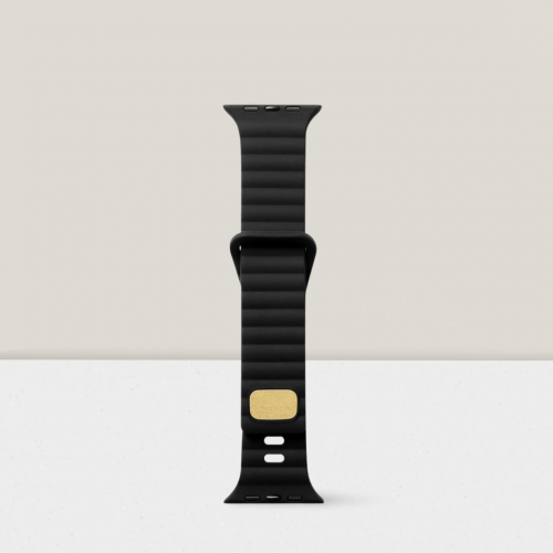 Cosmostech Akıllı Saat Watch için Uyumlu 42MM 44MM 45MM 49MM 1/2/3/4/5/6/se/7/8/ultra Silikon Kordon ve Kayışı Dalgalı Şerit Tasarım Siyah