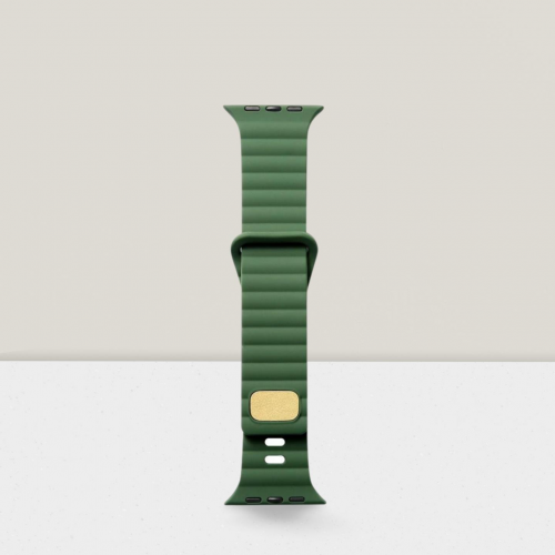 Cosmostech Akıllı Saat Watch için Uyumlu 42MM 44MM 45MM 49MM 1/2/3/4/5/6/se/7/8/ultra Silikon Kordon ve Kayışı Dalgalı Şerit Tasarım Yeşil