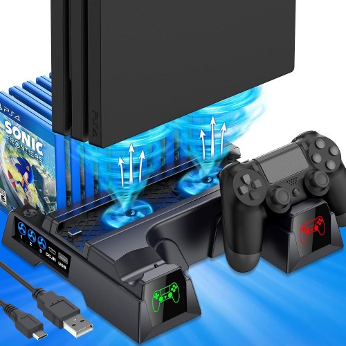 Cosmostech CS4-151 PS4 Soğutucu Dikey Stand ve Çift Kol Şarj İstasyonu – PS4 Slim Pro ile Uyumlu 3 Fanlı 12 Oyun Yuvalı Cosmostech CS4-151 PS4 Soğutucu Dikey Stand ve Çift Kol Şarj İstasyonu – PS4 Slim Pro ile Uyumlu 3 Fanlı 12 Oyun Yuvalı