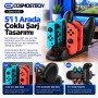 Cosmostech CSNS-0137 N. Switch ile Uyumlu 5'i 1 Arada Çoklu Kontrolcü Şarj İstasyonu – 4 Joy-Con ve 1 Pro Controller Şarj Standı, LED Göstergeli, Siyah Cosmostech CSNS-0137 N. Switch ile Uyumlu 5'i 1 Arada Çoklu Kontrolcü Şarj İstasyonu – 4 Joy-Con ve 1 Pro Controller Şarj Standı, LED Göstergeli, Siyah