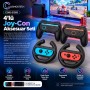 Cosmostech CSNS-5109S N. Switch 1 ve Switch 2 ile Uyumlu 4'lü Joy-Con Aksesuar Seti – 2 Direksiyon ve 2 Controller Grip Oyun Kolu Tutacağı Siyah
