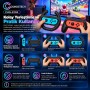 Cosmostech CSNS-5109S N. Switch 1 ve Switch 2 ile Uyumlu 4'lü Joy-Con Aksesuar Seti – 2 Direksiyon ve 2 Controller Grip Oyun Kolu Tutacağı Siyah