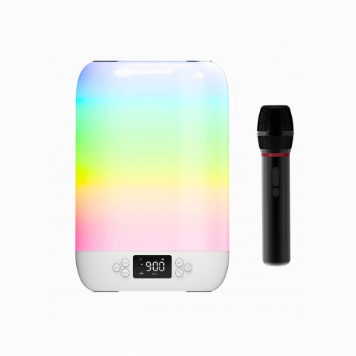 Cosmostech DY20K Karaoke Bluetooth Hoparlör, Rgb Işıklı, Alarm Saat, Uyku Mod Özel Sesli,kablosuz Speaker