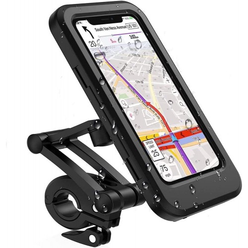 Cosmostech Motosiklet Bisiklet Su Geçirmez 360° Ayarlanabilir Telefon Tutucu Navigasyon Stand