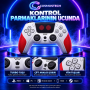 Cosmostech Play X CS-074 Kablosuz Oyun Kolu – PS5 PC Nintendo Switch Mobil Steam Uyumlu Wireless Gamepad Beyaz-Kırmızı Pixel Desenli