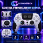 Cosmostech Play X CS-075 Kablosuz Oyun Kolu – PS5 PC Nintendo Switch Mobil Steam Uyumlu Wireless Gamepad Beyaz-Siyah Pixel Desenli