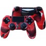Cosmostech PS4 Controller Joystick Oyun Kolu Gamepad Uyumlu - Silikon Koruyucu Cover Kırmızı Kamuflaj