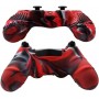 Cosmostech PS4 Controller Joystick Oyun Kolu Gamepad Uyumlu - Silikon Koruyucu Cover Kırmızı Kamuflaj