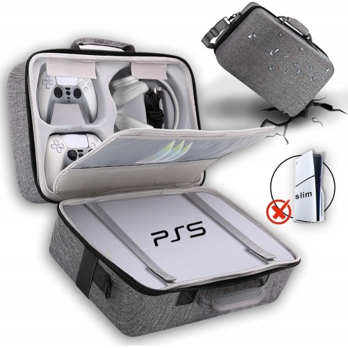 Cosmostech PS5 CD ve Dijital Model Konsol , El ve Omuz Ergonomik Seyahat Çantası Gri