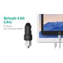 RavPower RP-VC006 Ultra İnce/Ufak 24W 4.8A Çift Çıkış iSmart Araç Şarjı Siyah