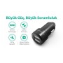 RavPower RP-VC006 Ultra İnce/Ufak 24W 4.8A Çift Çıkış iSmart Araç Şarjı Siyah