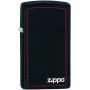 Zippo Çakmak 1618ZB Slim Black Matte With Red Border Lighter