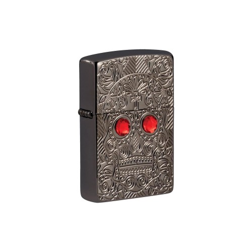 Zippo Çakmak 49300 Armor Crystal Skull Design Lighter